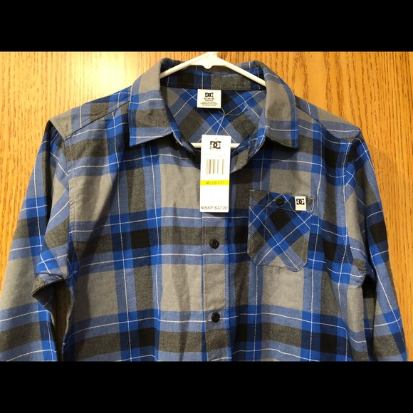 NWT Button Up Shirt DC Trademark Size M (10/12) - Picture 2 of 7